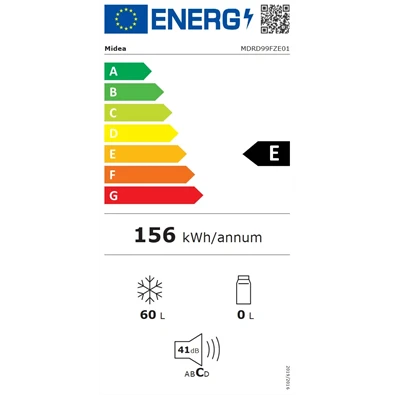Midea MDRD99FZE01 fehér, egyajtós, Fagyasztó:60L, fagyasztószekrény