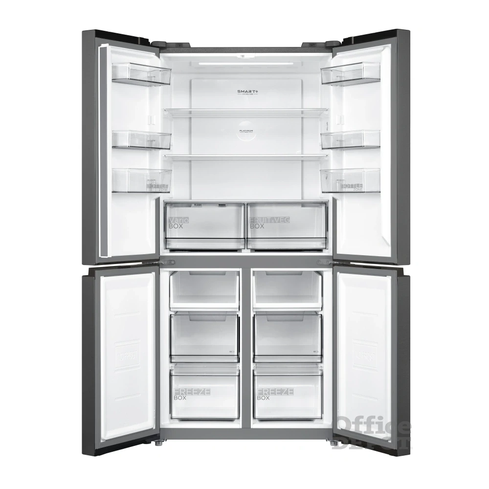 Midea MDRF632FIE45 inox, négyajtós, Hűtő:305L, Fagyasztó:169L, No frost hűtőszekrény