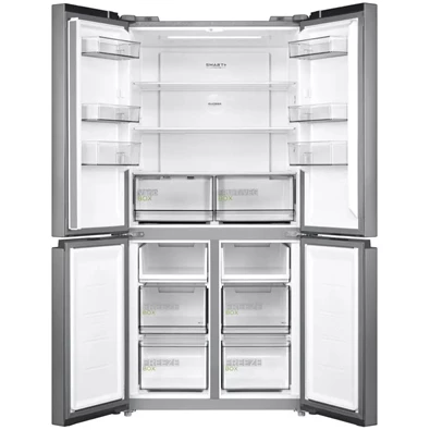 Midea MDRF632FIE46 inox, négyajtós, Hűtő:305L, Fagyasztó:169L, No frost hűtőszekrény