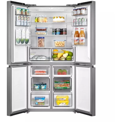 Midea MDRF632FIE46 inox, négyajtós, Hűtő:305L, Fagyasztó:169L, No frost hűtőszekrény