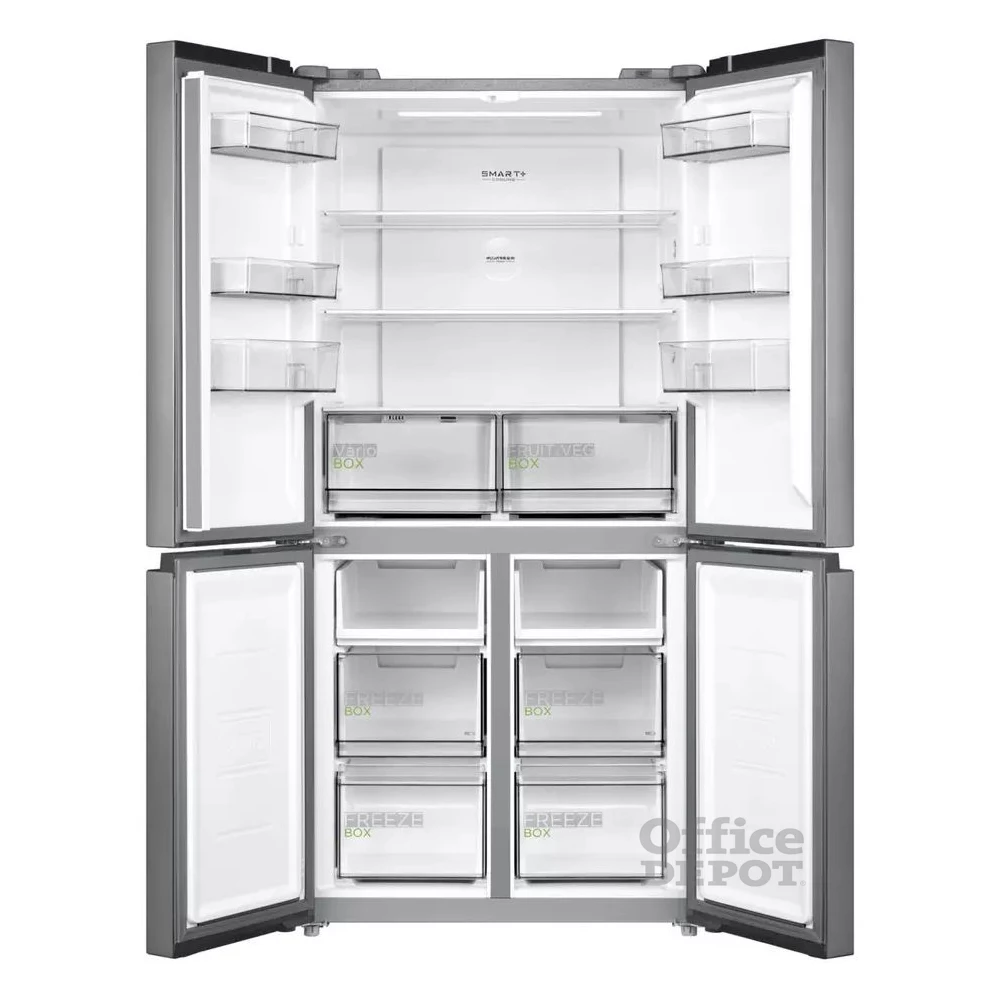Midea MDRF632FIE46 inox, négyajtós, Hűtő:305L, Fagyasztó:169L, No frost hűtőszekrény