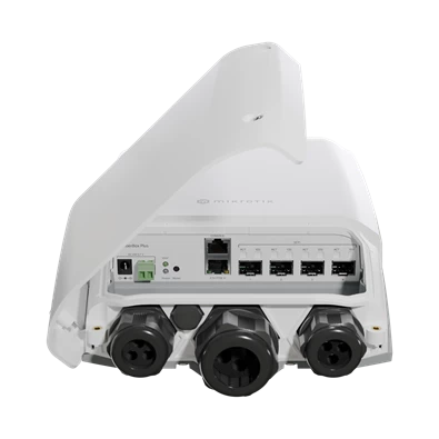 MikroTik CRS305-1G-4S+OUT FiberBox Plus L5 1xGbE LAN 4x SFP+ kültéri Cloud Router Switch MikroTik CRS305-1G-4S+OUT FiberBox Plus L5 1xGbE LAN 4x SFP+ kültéri Cloud Router Switch