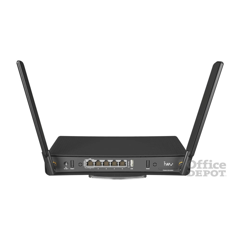 MikroTik hAP ax3 C53UiG+5HPaxD2HPaxD L6 1x 2.5GbE Multi-Gig LAN 4xGbE LAN 802.11ax Wi-Fi 6 Vezeték nélküli router