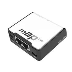 MikroTik mAP 64MB RAM, 2xLAN, 2,4GHz integrált antennás wifi router MikroTik mAP 64MB RAM, 2xLAN, 2,4GHz integrált antennás wifi router
