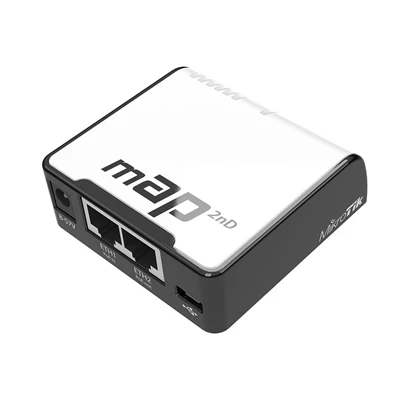 MikroTik mAP 64MB RAM, 2xLAN, 2,4GHz integrált antennás wifi router MikroTik mAP 64MB RAM, 2xLAN, 2,4GHz integrált antennás wifi router