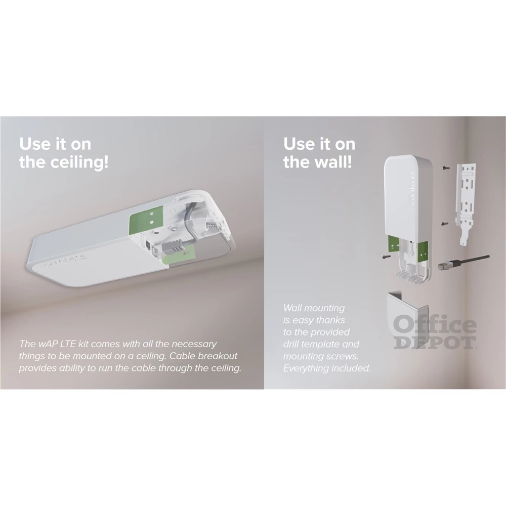 MikroTik wAPR-2nD&EC200A-EU wAP LTE kit 1xFE LAN port kültéri WiFi accesspoint, beépített LTE modemmel