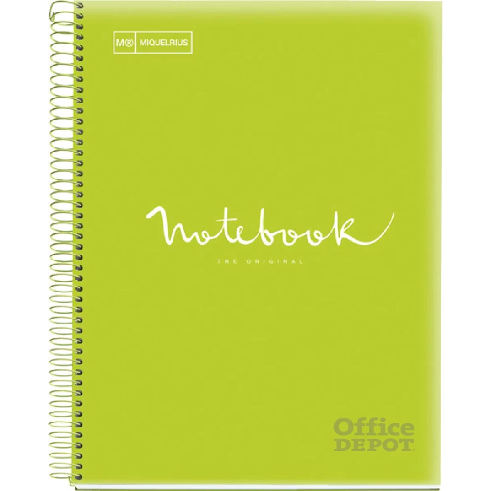 Miquelrius Emotions A4 PP 5x24 lapos lime kockás spirálfüzet