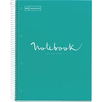 Miquelrius Emotions A4 PP 5x24 lapos türkiz kockás spirálfüzet Miquelrius Emotions A4 PP 5x24 lapos türkiz kockás spirálfüzet
