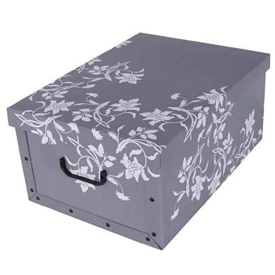 Miss Space Maxi 51x37x24 cm szürke barokk virágok tárolódoboz Miss Space Maxi 51x37x24 cm szürke barokk virágok tárolódoboz