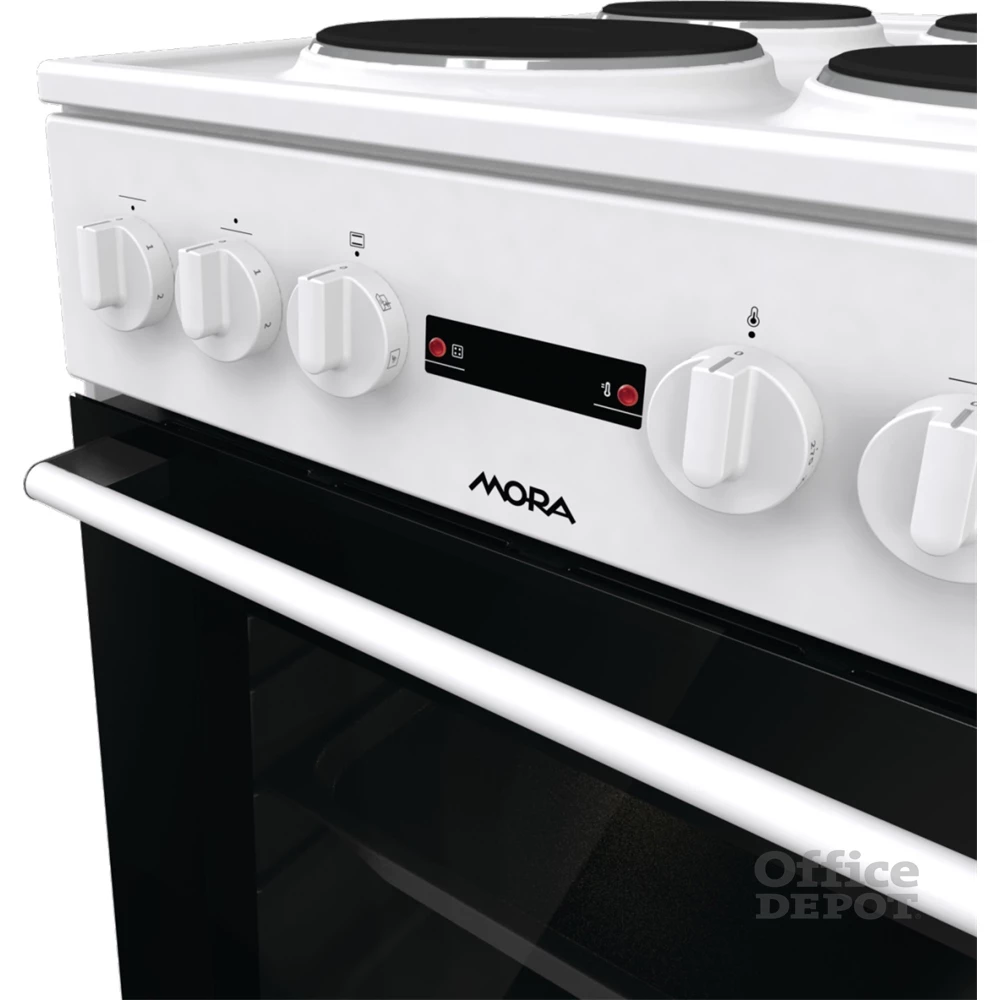 Mora E3241AW fehér, szabadonálló, elektromos, főzőzóna: 4, sütő:68L, grill, tűzhely