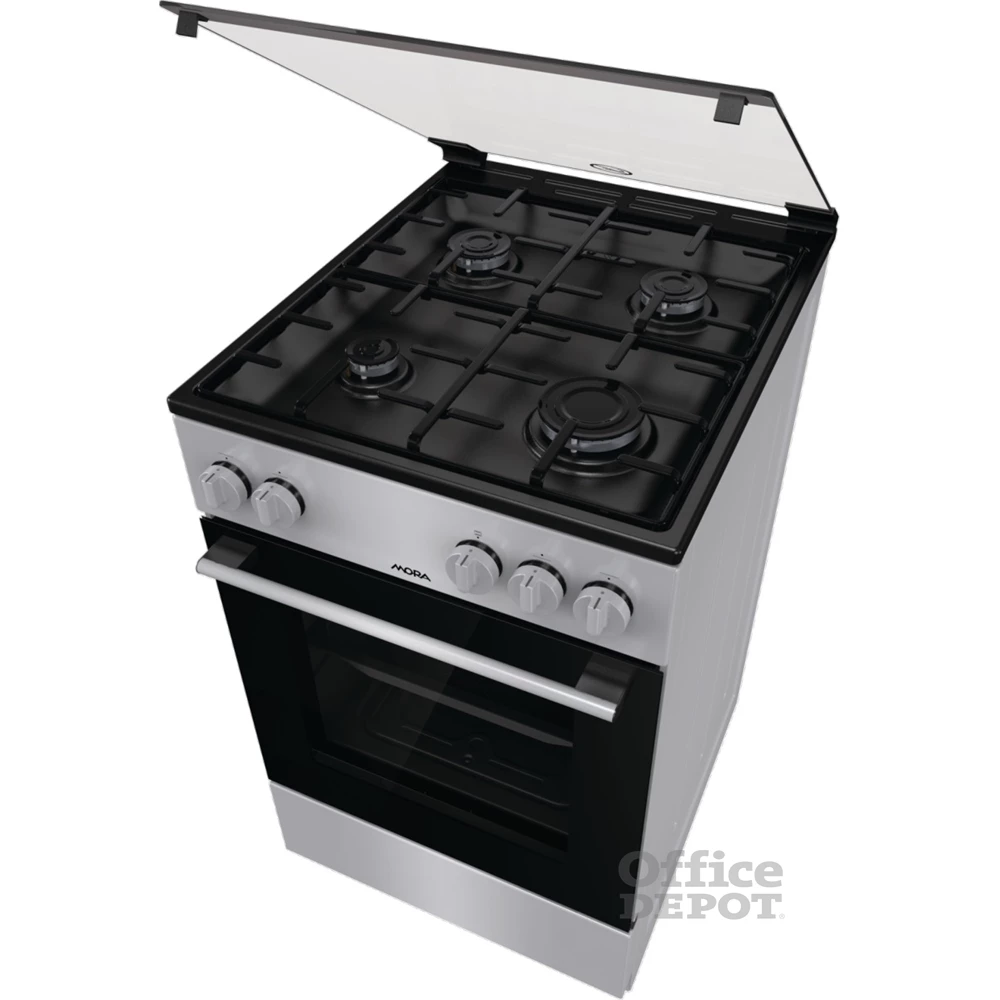 Mora P2252AS inox, szabadonálló, gáz, főzőzóna: 4, sütő:70L, tűzhely