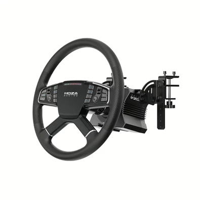 Moza Racing Trucking PC szimulátor szett - Kamion/Traktor, DD, R5 bázis, TSW kormány, SR-P Lite pedál, bilincs Moza Racing Trucking PC szimulátor szett - Kamion/Traktor, DD, R5 bázis, TSW kormány, SR-P Lite pedál, bilincs
