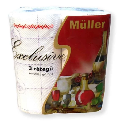 Müller Exclusive 3rétegű 2tekercs/csomag háztartási papírtörlő Müller Exclusive 3rétegű 2tekercs/csomag háztartási papírtörlő