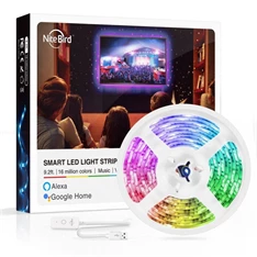 NITEBIRD SL1 Smart Wi-Fi-s RGB LED szalag 2,8m, zene és APP vezérlés NITEBIRD SL1 Smart Wi-Fi-s RGB LED szalag 2,8m, zene és APP vezérlés