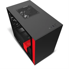 NZXT H210 Fekete-Piros (Táp nélküli) ablakos mini-ITX ház NZXT H210 Fekete-Piros (Táp nélküli) ablakos mini-ITX ház