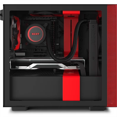 NZXT H210 Fekete-Piros (Táp nélküli) ablakos mini-ITX ház NZXT H210 Fekete-Piros (Táp nélküli) ablakos mini-ITX ház