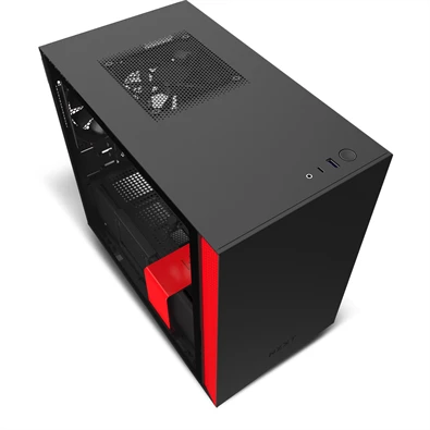 NZXT H210 Fekete-Piros (Táp nélküli) ablakos mini-ITX ház NZXT H210 Fekete-Piros (Táp nélküli) ablakos mini-ITX ház