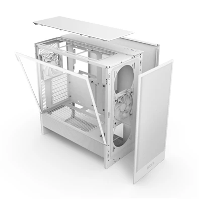 NZXT H5 Flow (2024) fehér (táp nélküli) ablakos mATX ház NZXT H5 Flow (2024) fehér (táp nélküli) ablakos mATX ház