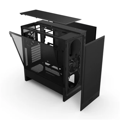 NZXT H5 Flow (2024) fekete (táp nélküli) ablakos mATX ház NZXT H5 Flow (2024) fekete (táp nélküli) ablakos mATX ház