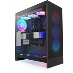 NZXT H7 Flow 2024 RGB Fekete (Táp nélküli) ablakos ATX ház NZXT H7 Flow 2024 RGB Fekete (Táp nélküli) ablakos ATX ház
