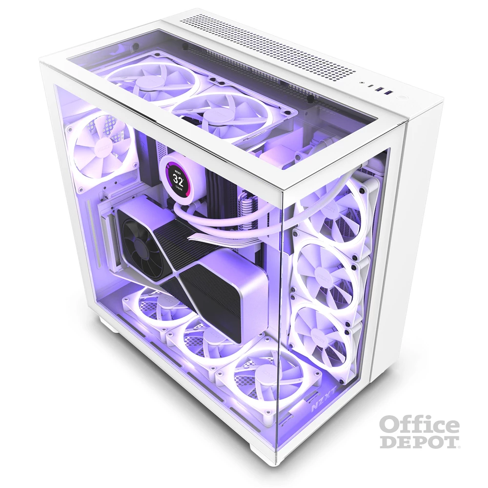 NZXT H9 Elite Fehér (Táp nélküli) ablakos ATX ház