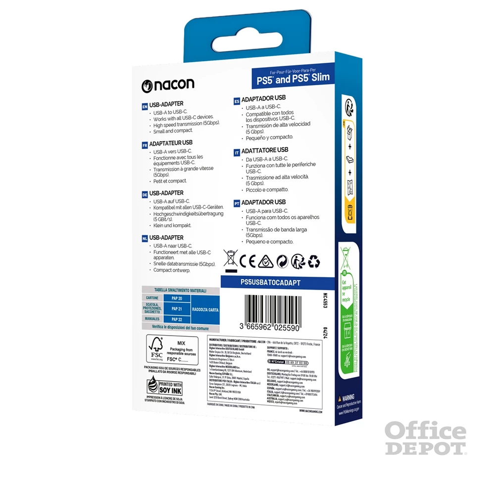 Nacon 2809194 PS5 USB-A/USB-C adapter