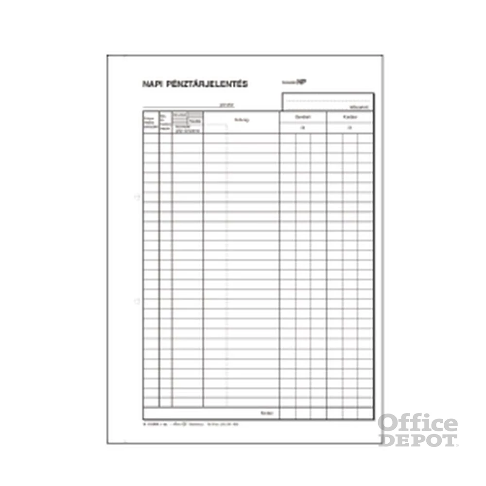 B.13-25/V A4 25x2+2lapos álló "Napi pénztárjelentés" nyomtatvány