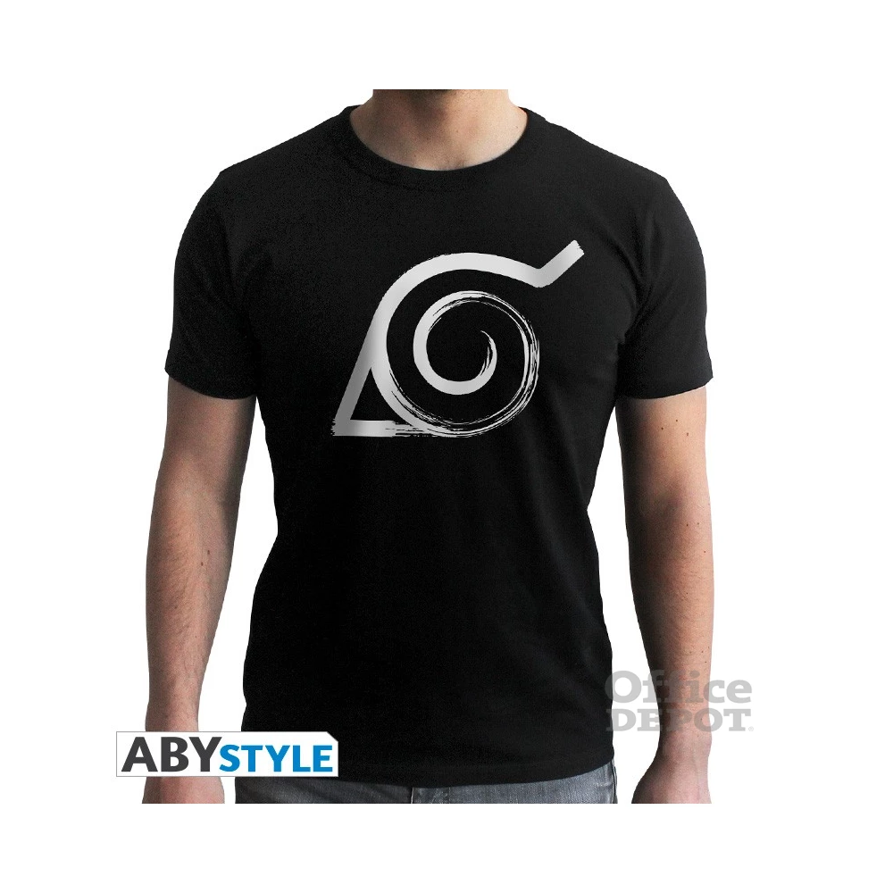 Naruto Shippuden "Konoha" fekete féri póló, XL méret