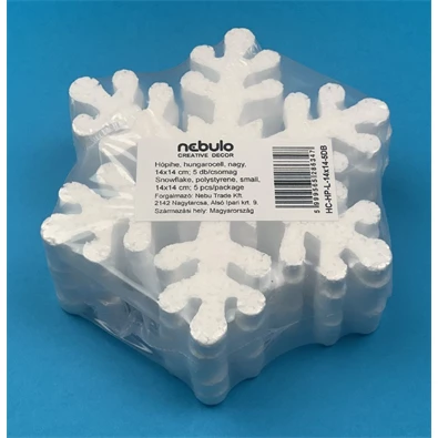 Nebulo 14x14cm 5 db/csomag nagy hungarocell hópihe Nebulo 14x14cm 5 db/csomag nagy hungarocell hópihe