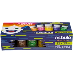 Nebulo 25ml-es 12 színű tégelyes tempera készlet Nebulo 25ml-es 12 színű tégelyes tempera készlet