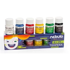 Nebulo 25ml-es 6 színű tégelyes tempera készlet Nebulo 25ml-es 6 színű tégelyes tempera készlet