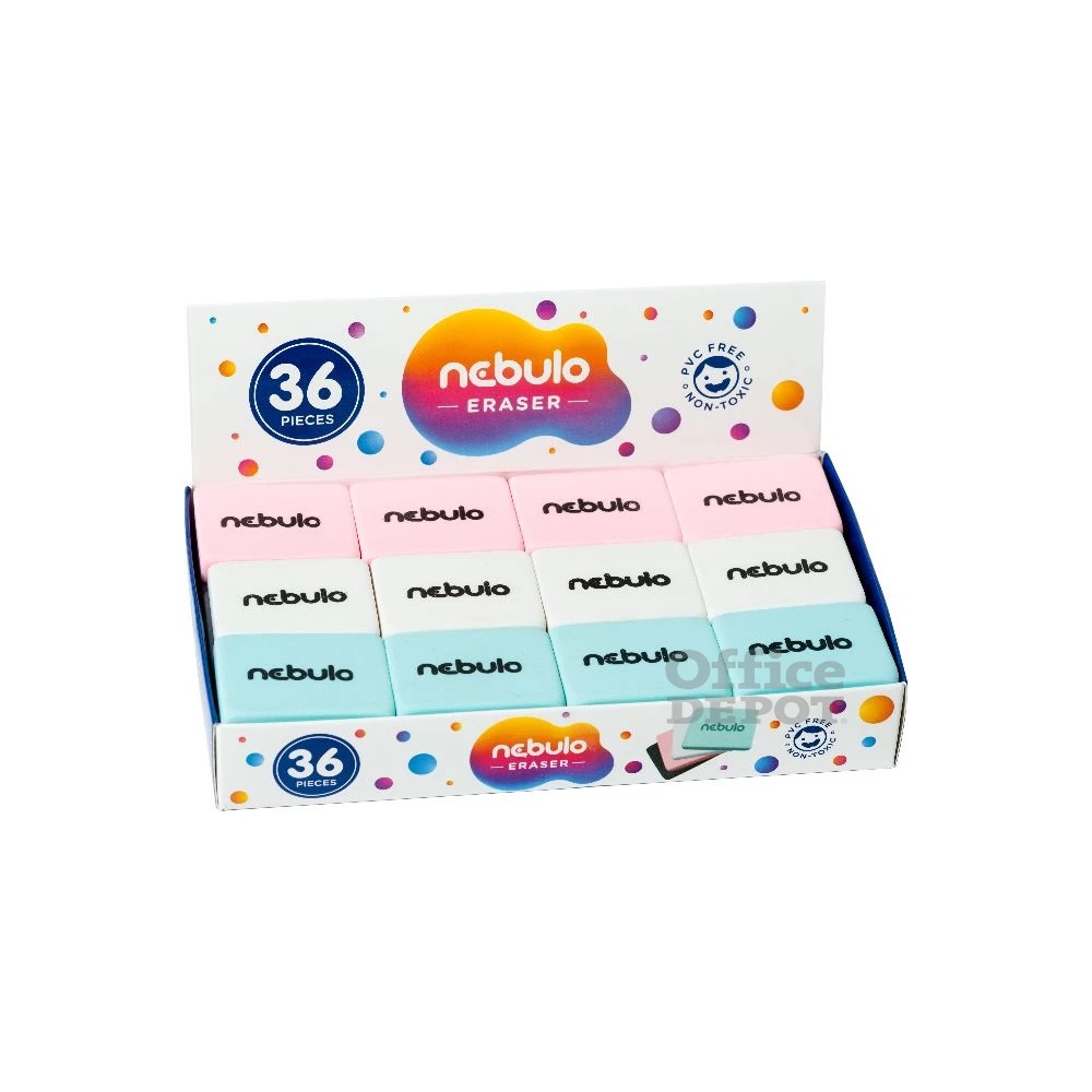 Nebulo 3 színben logózott radír