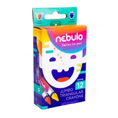 Nebulo Jumbo háromszög alakú 12db-os vegyes színű zsírkréta készlet Nebulo Jumbo háromszög alakú 12db-os vegyes színű zsírkréta készlet