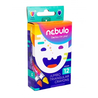 Nebulo Jumbo háromszög alakú 12db-os vegyes színű zsírkréta készlet Nebulo Jumbo háromszög alakú 12db-os vegyes színű zsírkréta készlet