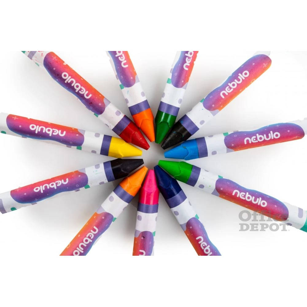 Nebulo Jumbo háromszögletű 12 db-os vegyes színű zsírkréta készlet