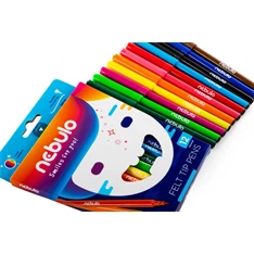 Nebulo vízbázisú 12db-os vegyes színű filctoll készlet Nebulo vízbázisú 12db-os vegyes színű filctoll készlet