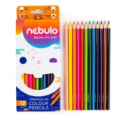 Nebulo háromszög alakú 12db-os színes ceruza készlet Nebulo háromszög alakú 12db-os színes ceruza készlet