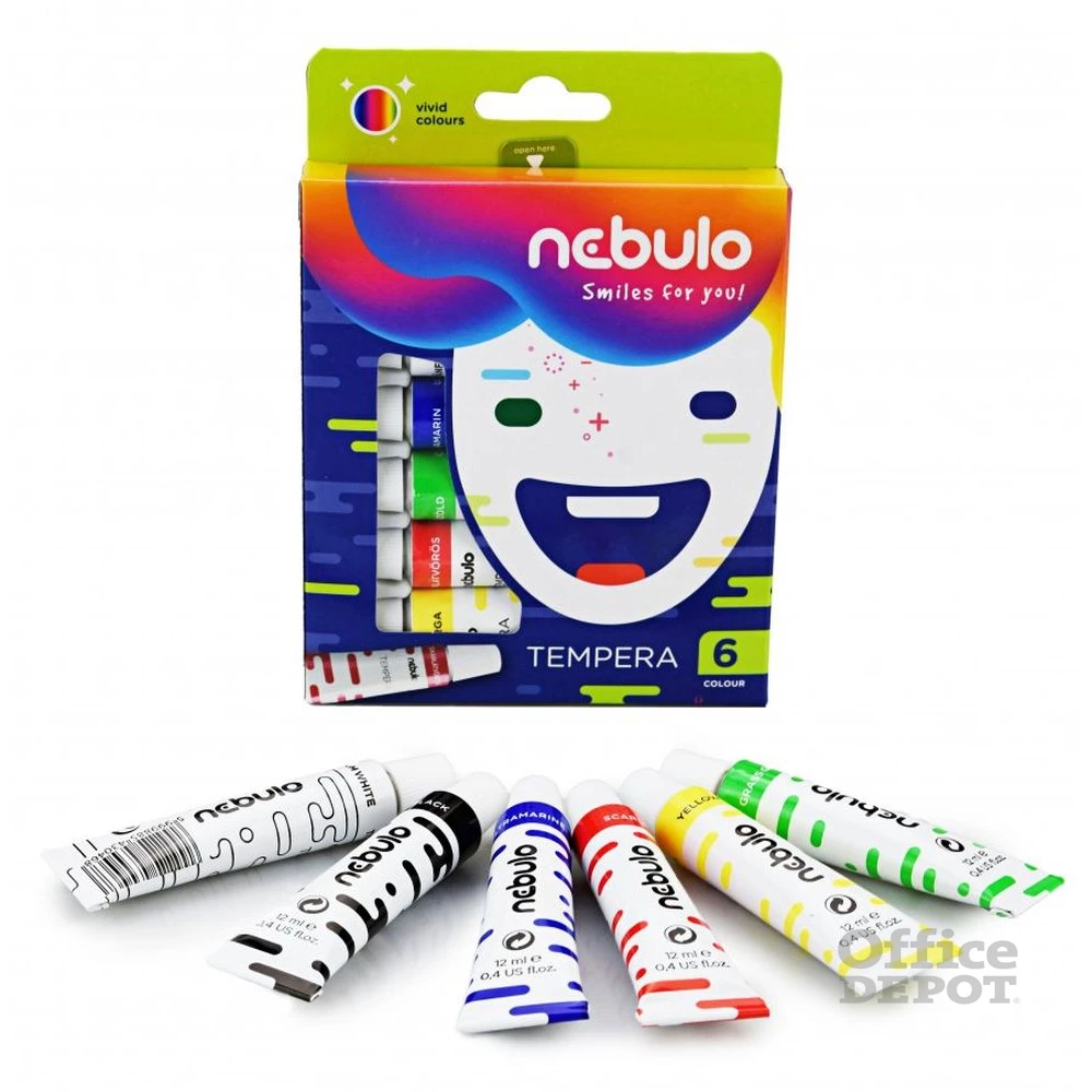 Nebulo 6 féle színű tempera készlet