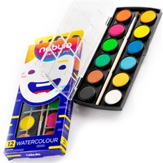 Nebulo 23mm ecsettel 12 színű vízfesték készlet Nebulo 23mm ecsettel 12 színű vízfesték készlet