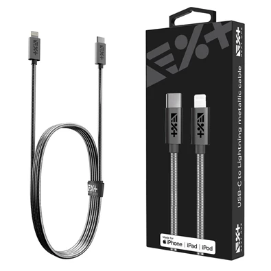 NextOne LGHT-USBC-MET-SG 1,2m USB C-Lightning metál asztroszürke kábel NextOne LGHT-USBC-MET-SG 1,2m USB C-Lightning metál asztroszürke kábel