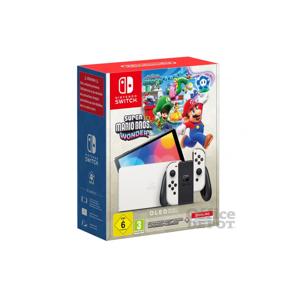 Nintendo Switch OLED játékkonzol + White Super Mario Bros. Wonder +  12hónapos Nintendo Switch Online előfizetés