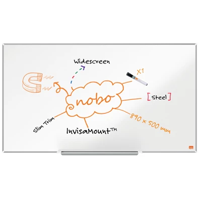 Nobo Impression Pro 89x50cm széles képarányú acél mágneses fehértábla Nobo Impression Pro 89x50cm széles képarányú acél mágneses fehértábla