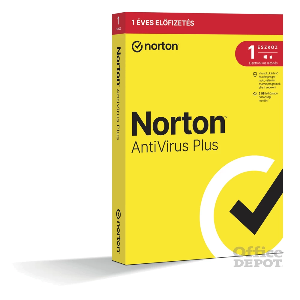 Norton Antivírus Plus 2GB HUN 1 Felhasználó 1 gép 1 éves dobozos vírusirtó szoftver