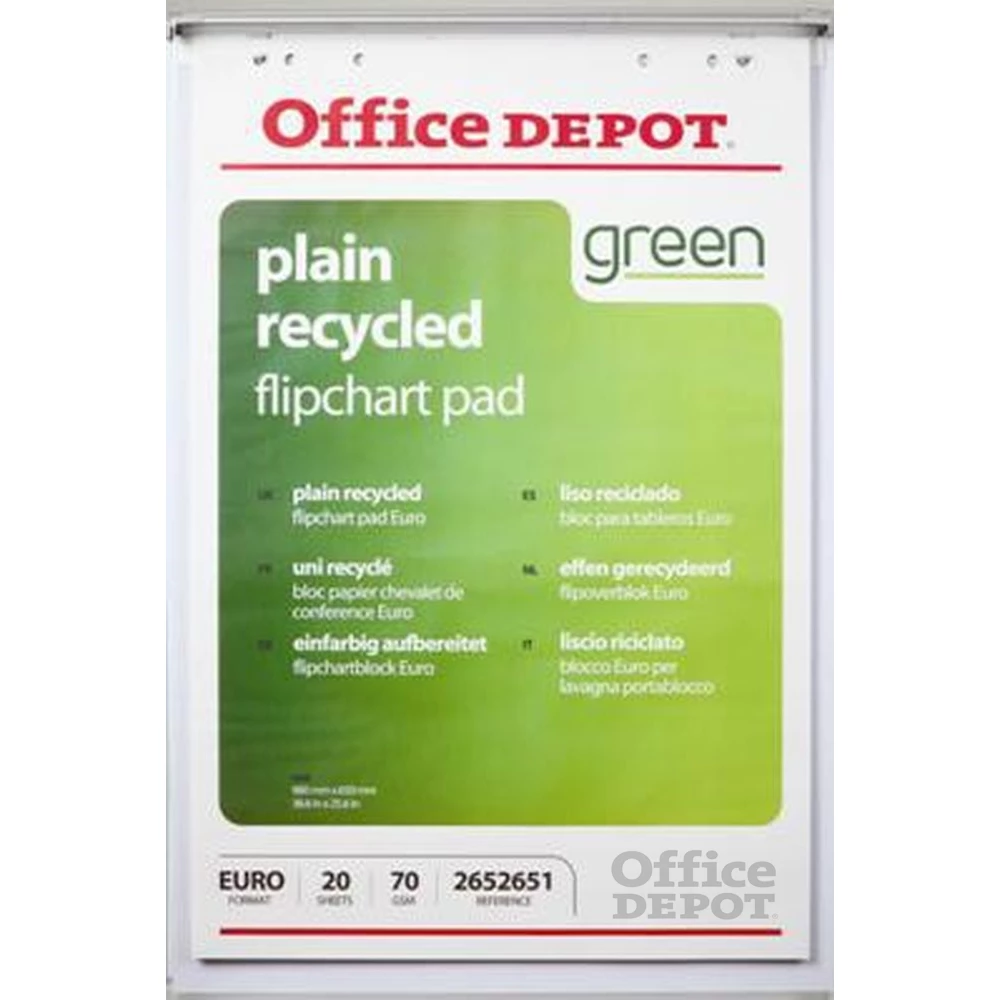 Office Depot 5 tömb újrahasznosított sima flipchart papír