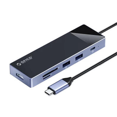 ORICO ORICO-DM-9P-BK-BP 9in1 Type-C USB3.0 x3/USB2.0/USB3.0 c típusú/HDMI/PD100W/TF(microSD)/SD dokkoló ORICO ORICO-DM-9P-BK-BP 9in1 Type-C USB3.0 x3/USB2.0/USB3.0 c típusú/HDMI/PD100W/TF(microSD)/SD dokkoló
