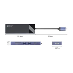 ORICO ORICO-DM-9P-BK-BP 9in1 Type-C USB3.0 x3/USB2.0/USB3.0 c típusú/HDMI/PD100W/TF(microSD)/SD dokkoló ORICO ORICO-DM-9P-BK-BP 9in1 Type-C USB3.0 x3/USB2.0/USB3.0 c típusú/HDMI/PD100W/TF(microSD)/SD dokkoló