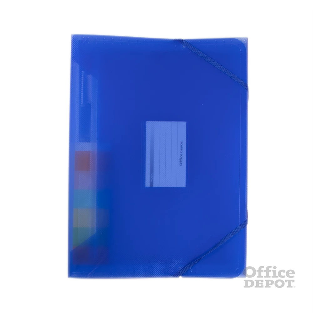 Office Depot 6 rekeszes áttetsző kék harmonika irattartó