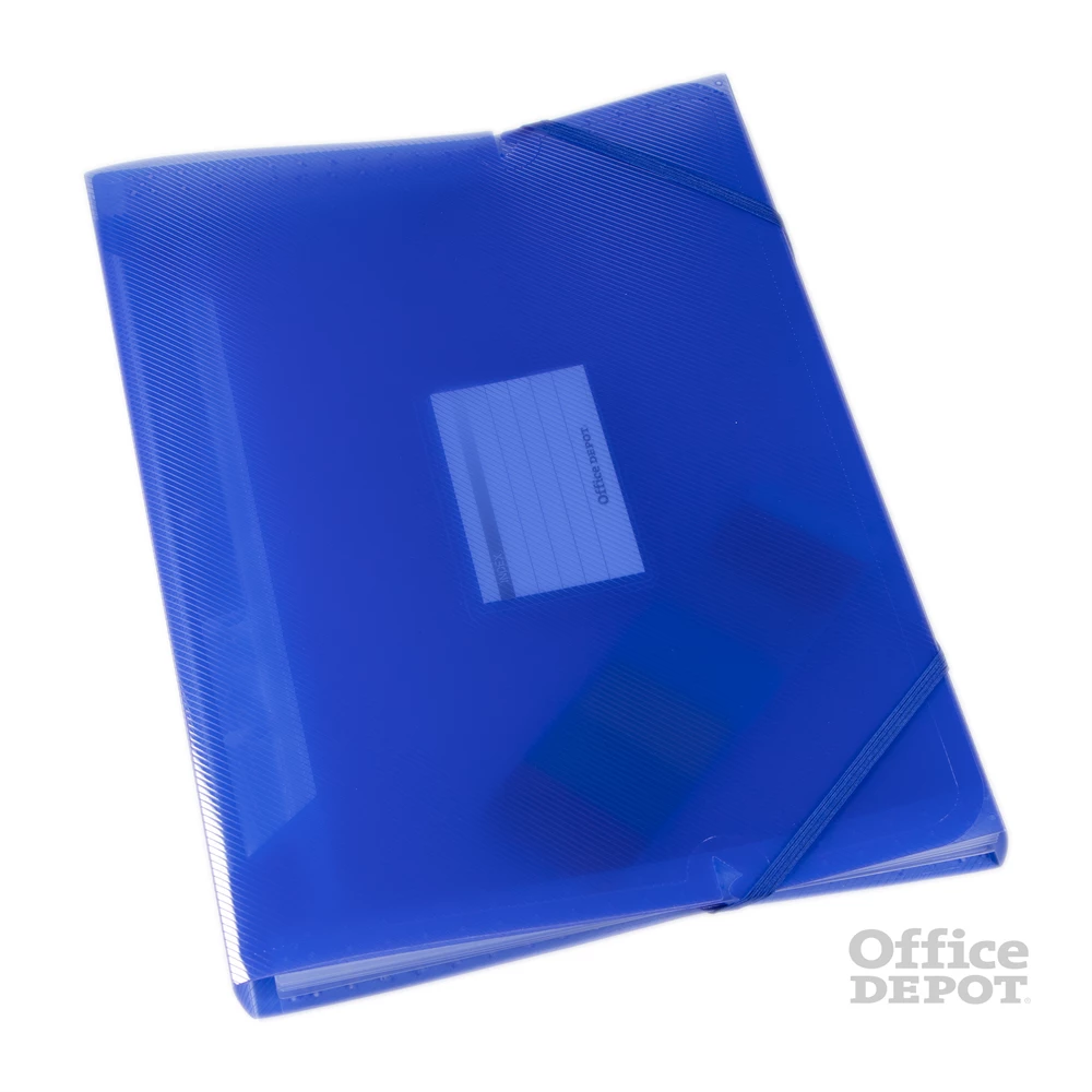 Office Depot 6 rekeszes áttetsző kék harmonika irattartó
