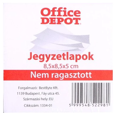 Office Depot 8,5 x 8,5 x 5 cm nem ragasztott jegyzetlapok Office Depot 8,5 x 8,5 x 5 cm nem ragasztott jegyzetlapok