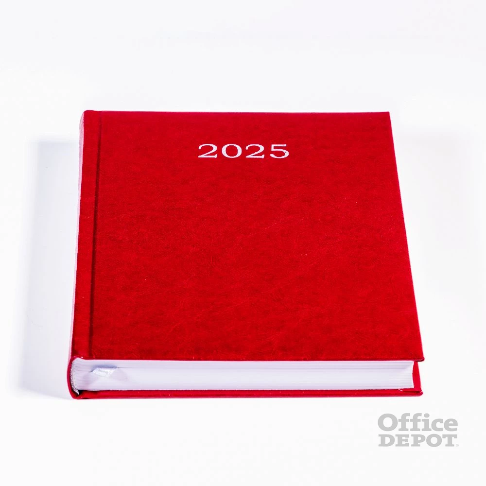 Office Depot A5 2025 napi beosztású bordó határidőnapló